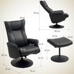 TRUUSK Relaxstoel Met Kruk 360° Draaibare TV-stoel Met Ligfu, Verzenden, Nieuw