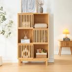 Boekenkast Ypäjä schap 126x76x32,5 cm bamboe naturel [en.cas, Huis en Inrichting, Kasten | Boekenkasten, Verzenden, Nieuw