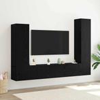 vidaXL Tv-meubelset 4 pcs Zwart eiken 30.5 x 30 x 110 cm, Huis en Inrichting, Minder dan 50 cm, Verzenden, 100 tot 150 cm, Nieuw