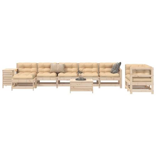 vidaXL 10-delige Loungeset massief grenenhout, Tuin en Terras, Tuinsets en Loungesets, Loungeset, Nieuw, Verzenden