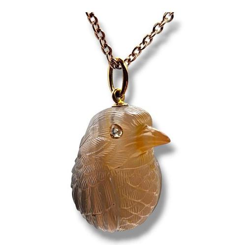Fabergé - Hanger - 14 karaat Geel goud, Gouden agaatmodel, Sieraden, Tassen en Uiterlijk, Antieke sieraden