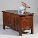 Grote Hollandse 17e eeuwse kist met plat deksel en panelen i, Antiek en Kunst, Ophalen of Verzenden