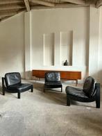 Fauteuil (3) - Leder, Spar, Antiek en Kunst, Antiek | Meubels | Stoelen en Banken