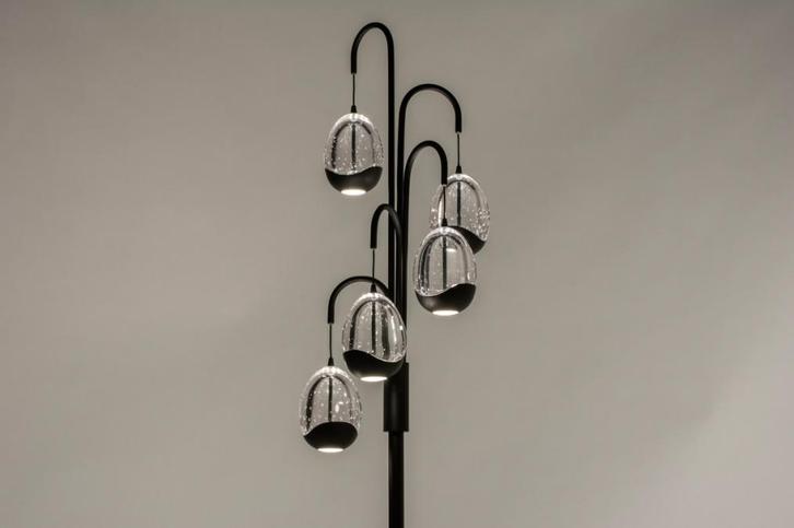 Rietveld Vloerlampen - Zwart - Glas, Metaal, Huis en Inrichting, Lampen | Vloerlampen, Verzenden