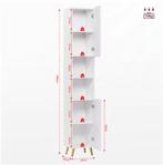 Smalle Badkamerkast 180 cm met Verstelbare Planken, Huis en Inrichting, Verzenden, Nieuw