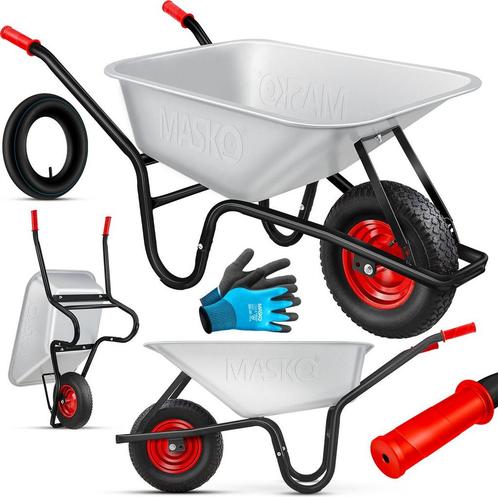 Kruiwagen 100L met luchtband - max. 250kg laadvermogen -, Tuin en Terras, Kruiwagens, Verzenden