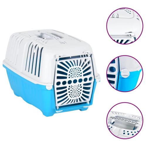 vidaXL Reismand 48x31,5x33 cm polypropeen wit en blauw, Dieren en Toebehoren, Overige Dieren-accessoires, Nieuw, Verzenden