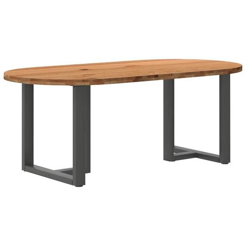 vidaXL Eettafel 200x100x74 cm ovaal massief eikenhout, Huis en Inrichting, Tafels | Eettafels, Nieuw, Verzenden