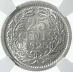 Nederland. Wilhelmina. 25 Cent 1925 in NGC slab MS63 (Zonder
