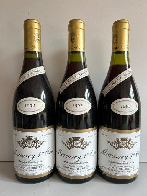 1992 Domaine Brintet La Levrière - Mercurey 1er Cru - 3, Verzamelen, Wijnen