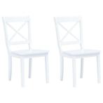 Massief Houten Stoelen (Wit, 2) | Retourdeal | Keuken Upg..., Huis en Inrichting, Twee, Wit, Nieuw, Ophalen of Verzenden