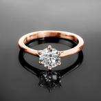Roségouden Moissanite Ring | 14K | Solitair Verlovingsring, Nieuw, Ophalen of Verzenden, Met edelsteen, Dame
