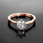 Roségouden Moissanite Ring | 14K | Solitair Verlovingsring, Nieuw, Goud, Met edelsteen, Ophalen of Verzenden