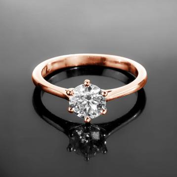 Roségouden Moissanite Ring | 14K | Solitair Verlovingsring