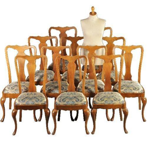 Stel van 12 eetkamerstoelen ca 1910 Chippendale stijl incl, Antiek en Kunst, Antiek | Meubels | Stoelen en Banken, Ophalen of Verzenden