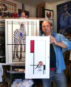 Jos Verheugen - Free after Mondrian, with Robin (M685, oil