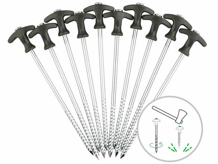 Bivvy Pegs 20 cm Set 10 st. - Karper XL, Watersport en Boten, Hengelsport | Karpervissen, Overige typen, Nieuw, Verzenden