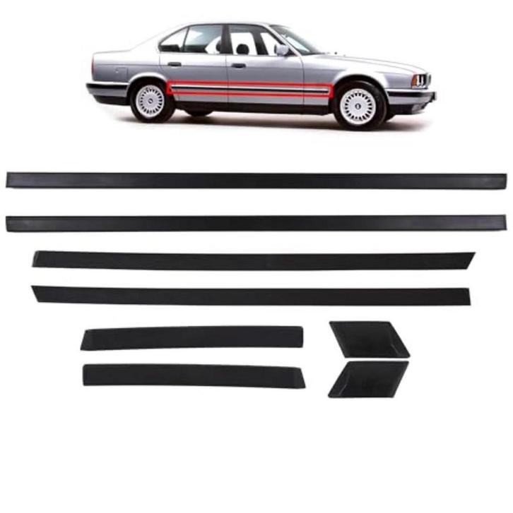 BMW E34 88-95 stootlijsten deurlijsten set 8-delig, Auto-onderdelen, Carrosserie en Plaatwerk, Nieuw, BMW, Links, Rechts