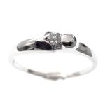 Witgouden dames ring met diamant 0,14 ct. (solitair), Sieraden, Tassen en Uiterlijk, Ringen, 18 tot 19, Gebruikt, Overige kleuren