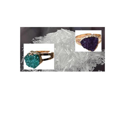 Set van 2 boho edelsteen verstelbare ringen in kleur paars, Sieraden, Tassen en Uiterlijk, Armbanden