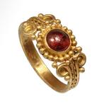 Oud-Romeins Goud, Granaat Ring, Antiek en Kunst