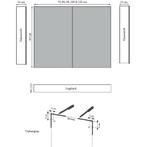 Spiegelkast Sanicare Qlassics 120 cm 2 Spiegeldeuren Belluno, Ophalen of Verzenden, Nieuw