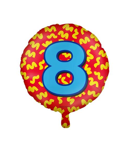 Helium Ballon 8 Jaar Gekleurd Leeg 46cm, Hobby en Vrije tijd, Feestartikelen, Nieuw, Verzenden