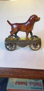 IJF - Blikken speelgoed - IJF Tin Penny Toy, Dog On Wheels -, Antiek en Kunst, Antiek | Speelgoed