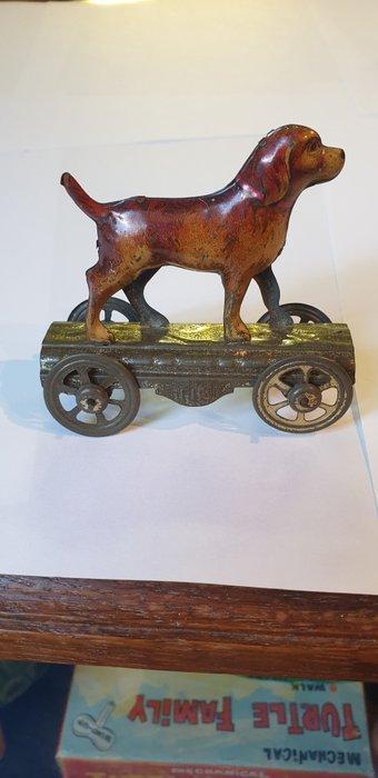 IJF - Blikken speelgoed - IJF Tin Penny Toy, Dog On Wheels -, Antiek en Kunst, Antiek | Speelgoed