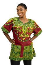 Rode Dashiki Shirt / Dashiki Jurk - Afrikaans shirt - Unisex, Ophalen of Verzenden, Nieuw