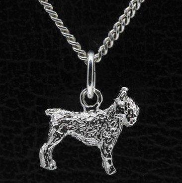 Zilveren Bouvier ketting hanger - oren ongecoupeerd - klein, Sieraden, Tassen en Uiterlijk, Kettinghangers, Verzenden