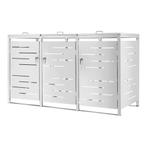 [en.casa] Containerombouw Fahrenwalde rvs 116x196x80 cm zilv