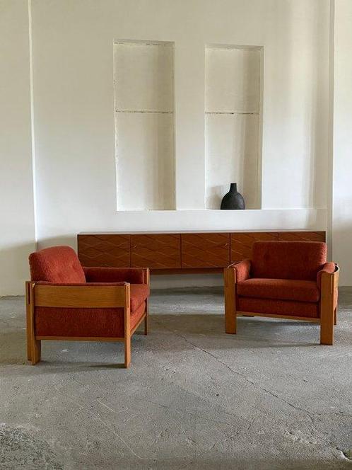JDYSK Møbelvaerk - Fauteuil (2) - Teak, Textiel, Antiek en Kunst, Antiek | Meubels | Stoelen en Banken