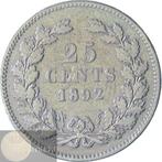 Nederland. Wilhelmina. 25 Cent 1892, 1893 & 1894 (3, Postzegels en Munten, Munten | Nederland