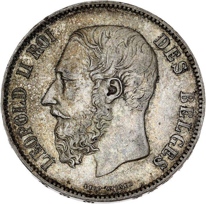 België. Leopold II. 5 Francs 1868 (Zonder minimumprijs), Postzegels en Munten, Munten | Nederland