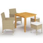 vidaXL 5-delige Tuinset beige, 4 zitplaatsen, Nieuw, Tuinset, Verzenden