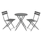 Bistroset Caprile metaal tuintafel met 2 tuinstoelen donkerg, Tuin en Terras, Verzenden, Nieuw