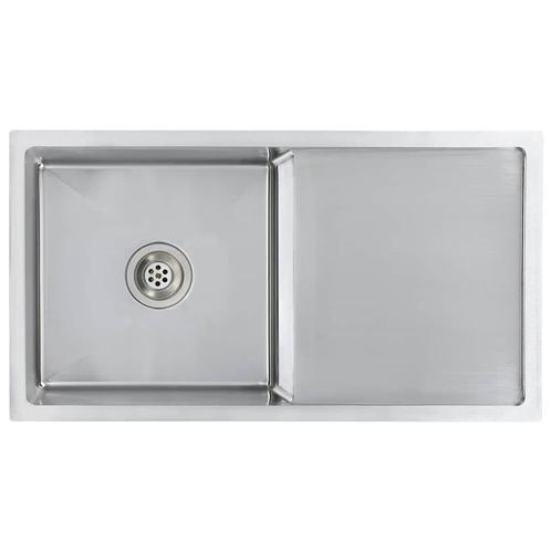 Spoelbak RVS 87cm - Handgemaakt! OP = OP - Keukendeal, Doe-het-zelf en Verbouw, Sanitair, Nieuw, Rvs, Wastafel, Ophalen of Verzenden