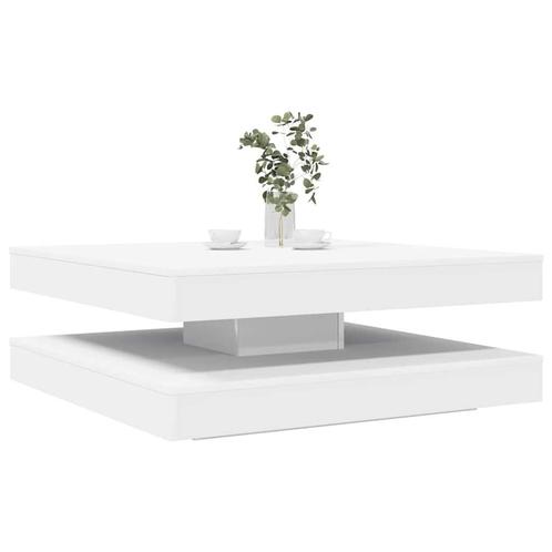 vidaXL Salontafel 360 graden draaibaar 90x90x34,5 cm wit, Huis en Inrichting, Tafels | Salontafels, 50 tot 100 cm, Nieuw, Overige houtsoorten