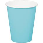Lichtblauwe Bekers Karton 350ml 8st, Verzenden, Nieuw