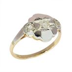 Ring - 18 karaat Witgoud, Geel goud - Diamant - Vintage Art, Nieuw