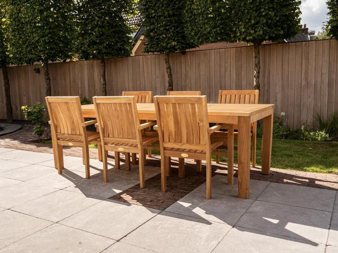 6 persoons tuinset | Duurzaam teakhout | Direct leverbaar!, Tuin en Terras, Tuinsets en Loungesets, Eettafel, Stoel, Nieuw, Teakhout