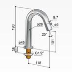 Fonteinkraan Hotbath Dude 1-knop gebogen 19.3 cm Rond (15, Doe-het-zelf en Verbouw, Sanitair, Ophalen of Verzenden, Nieuw