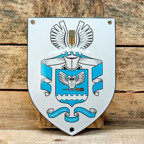 Familiewapen op emaille wapenschild, Verzamelen, Merken en Reclamevoorwerpen, Verzenden