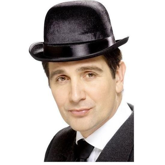 Bolhoeden zwart satijn look voor heren - Bolhoeden, Hobby en Vrije tijd, Feestartikelen, Verzenden