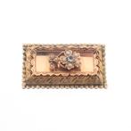 Vintage gouden broche met zirconia en parels (filigrain), Sieraden, Tassen en Uiterlijk, Broches, Gebruikt, Overige kleuren, Ophalen of Verzenden