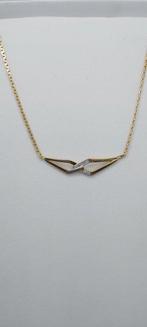 Halsketting - 14 karaat Geel goud - 0.07ct. tw. Diamant, Sieraden, Tassen en Uiterlijk, Kettingen, Nieuw