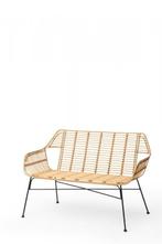 Stapelbare Bank Palm | PE Rattan | Beige | 72 x 127 x 83 cm, Verzenden, Nieuw in verpakking