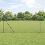 vidaXL Gelaste Draadhek met 13 Palen Grijs 1.4x25 m Staal, Verzenden, Nieuw, IJzer
