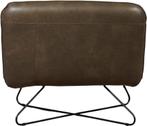 Grijze leren industriële fauteuils zonder armleuning - Gran, Huis en Inrichting, Nieuw, Ophalen of Verzenden, 75 tot 100 cm, Leer